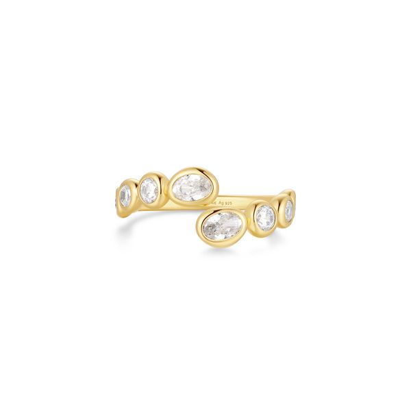 Ania Haie Gold Organic Pebble Spiral Bezel Adjustable Ring Peter & Co. Jewelers Avon Lake, OH
