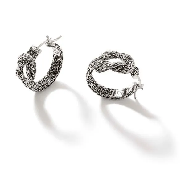 John Hardy Love Knot Hoop Earrings Image 2 Peter & Co. Jewelers Avon Lake, OH
