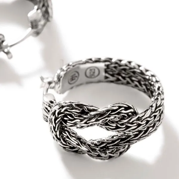 John Hardy Love Knot Hoop Earrings Image 3 Peter & Co. Jewelers Avon Lake, OH