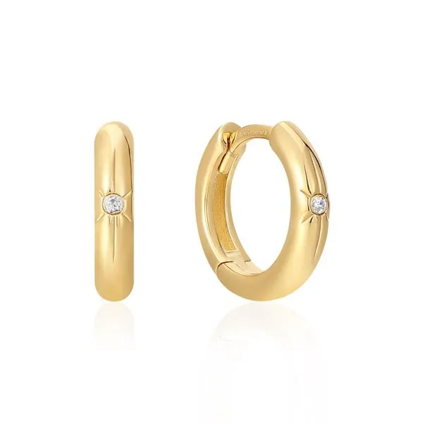 Ania Haie Gold Star Huggie Hoop Earrings Peter & Co. Jewelers Avon Lake, OH