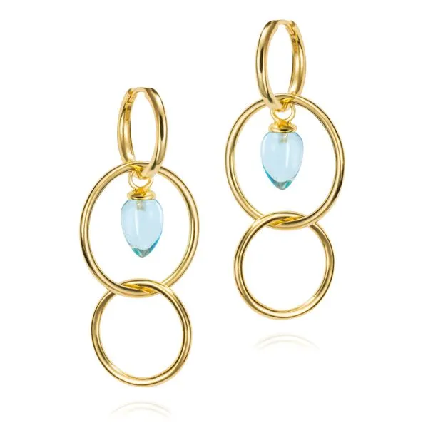 Jorge Revilla Blue Topaz Pendulum Earrings Image 2 Peter & Co. Jewelers Avon Lake, OH