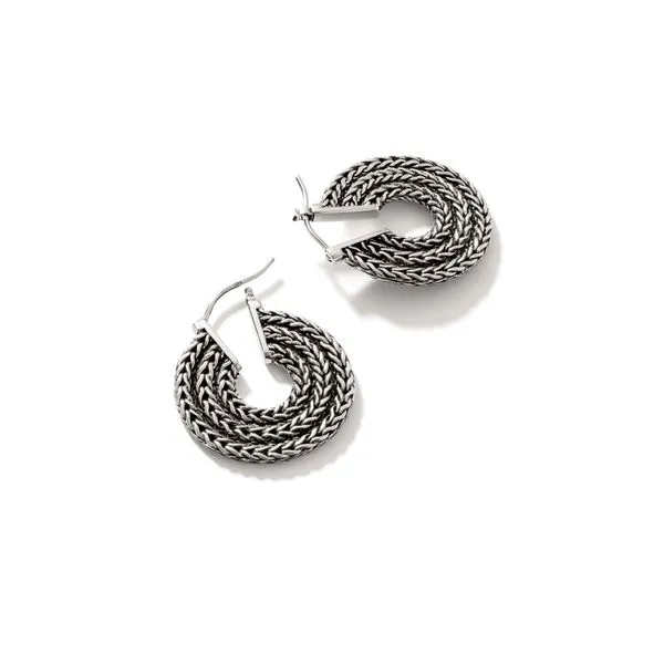 John Hardy Rata Chain Hoop Earrings Image 2 Peter & Co. Jewelers Avon Lake, OH