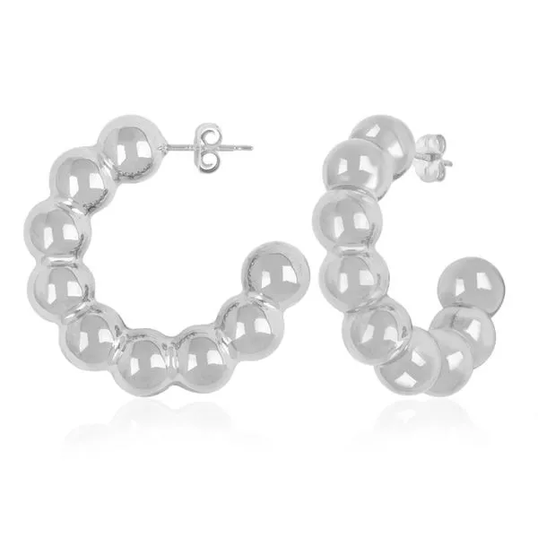 Silver Beaded Hoop Earrings Peter & Co. Jewelers Avon Lake, OH