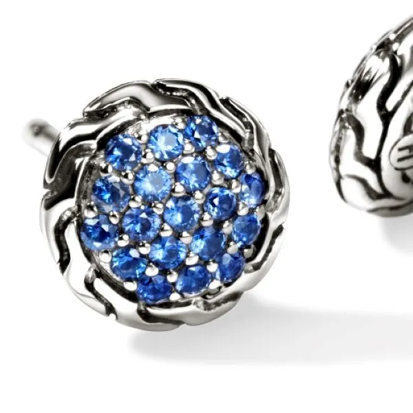 John Hardy Essentials Blue Sapphire Pavé Stud Earrings Image 2 Peter & Co. Jewelers Avon Lake, OH