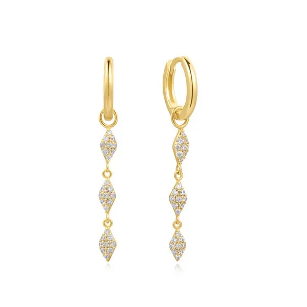 Ania Haie Gold Pavé Sparkle Drop Huggies Image 2 Peter & Co. Jewelers Avon Lake, OH