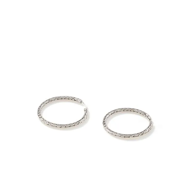 John Hardy Carved Chain Hoop Earrings, 37mm Image 4 Peter & Co. Jewelers Avon Lake, OH