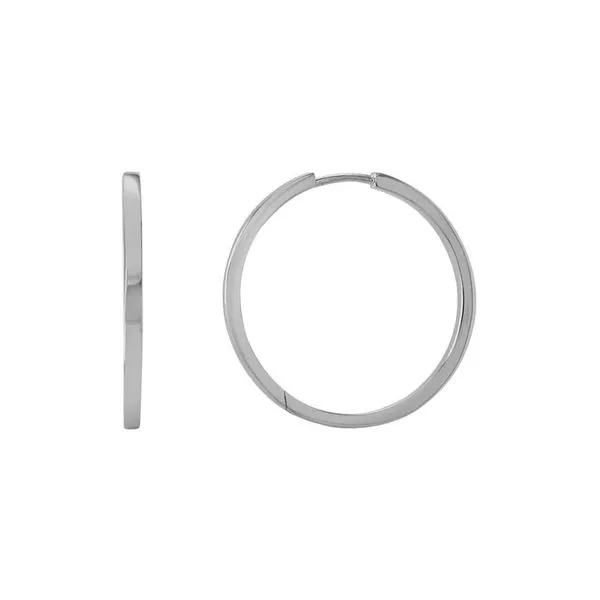 Silver Squared-Edge Hoop Earrings Peter & Co. Jewelers Avon Lake, OH