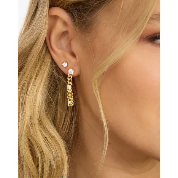 Melinda Maria Julian Triple Diamond Soft Chain Hoop Earrings Image 2 Peter & Co. Jewelers Avon Lake, OH