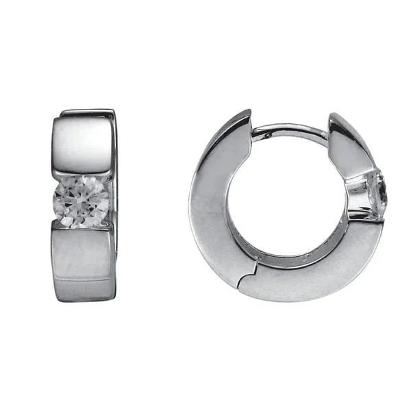 Huggie Hoop Earrings with Cubic Zirconia Peter & Co. Jewelers Avon Lake, OH