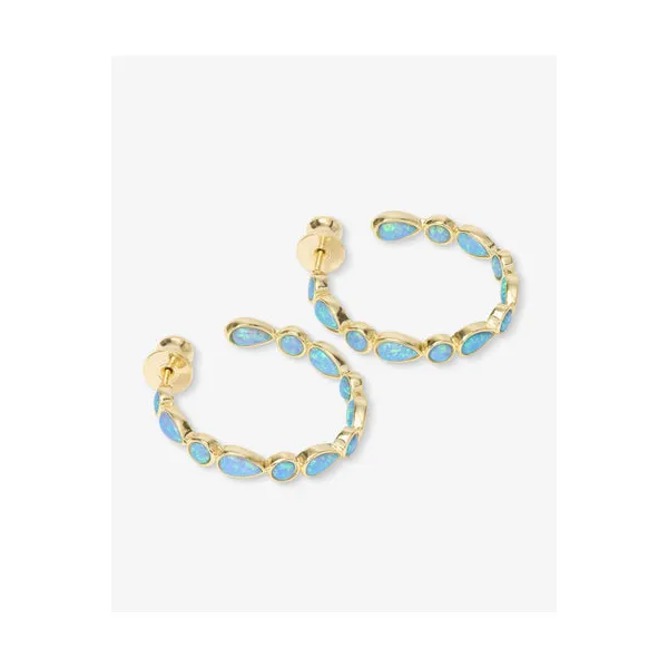 Melinda Maria Isla Blue Opal Hoop Earrings 1