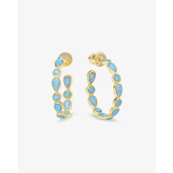 Melinda Maria Isla Blue Opal Hoop Earrings 1