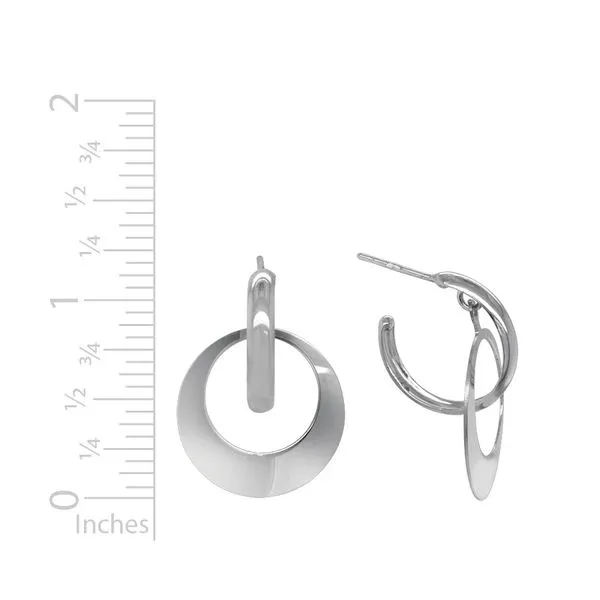 Silver J-Hoop Dangle Earrings Image 2 Peter & Co. Jewelers Avon Lake, OH