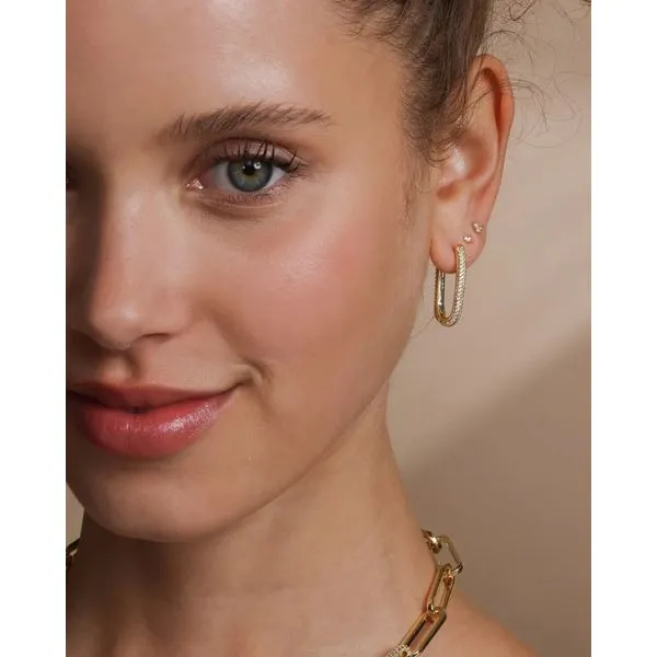 Melinda Maria Carrie Pavé Chain Huggies Image 2 Peter & Co. Jewelers Avon Lake, OH