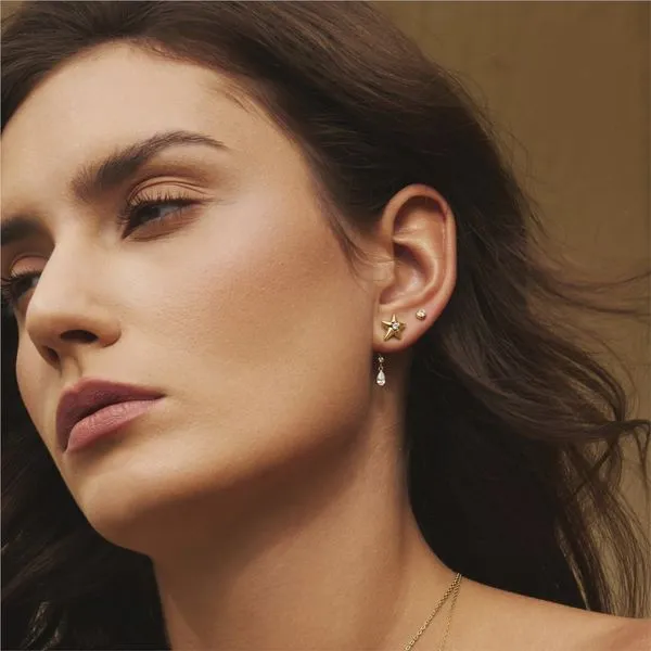 Ania Haie Gold Sparkling Star Drop Stud Earrings Image 3 Peter & Co. Jewelers Avon Lake, OH
