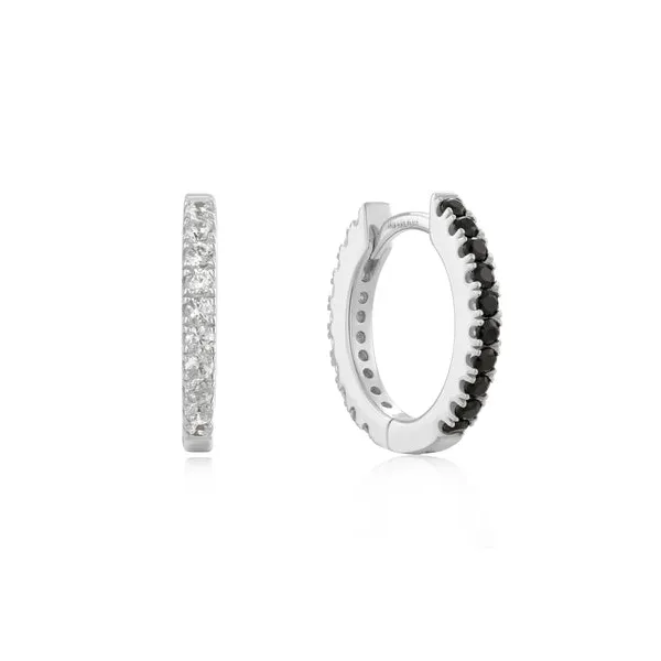 Ania Haie Silver Black and White Cubic Ziconia Huggies Peter & Co. Jewelers Avon Lake, OH
