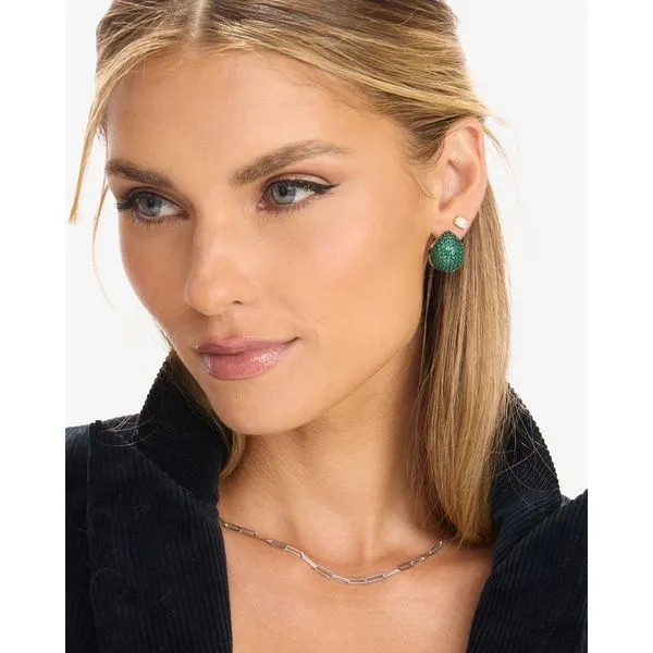 Norah Pavé Earrings Green Image 2 Peter & Co. Jewelers Avon Lake, OH