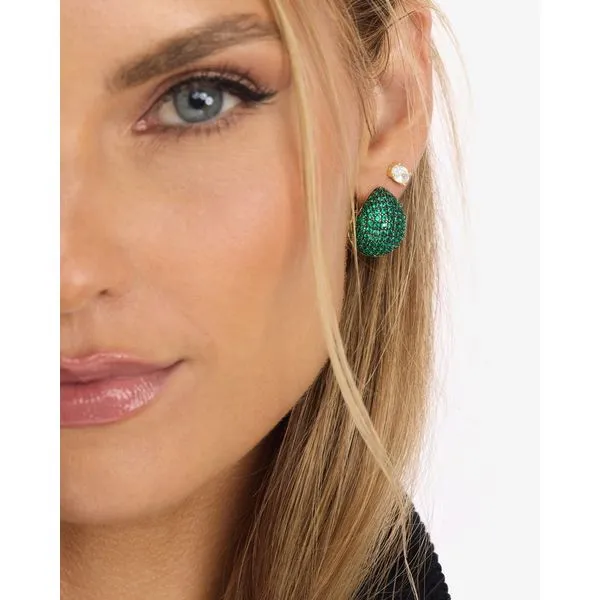 Norah Pavé Earrings Green Image 4 Peter & Co. Jewelers Avon Lake, OH