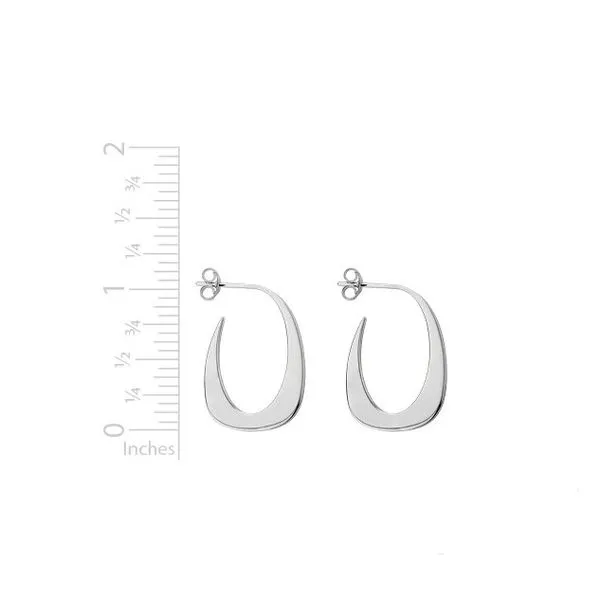 Silver J-Hoop Earrings Image 2 Peter & Co. Jewelers Avon Lake, OH
