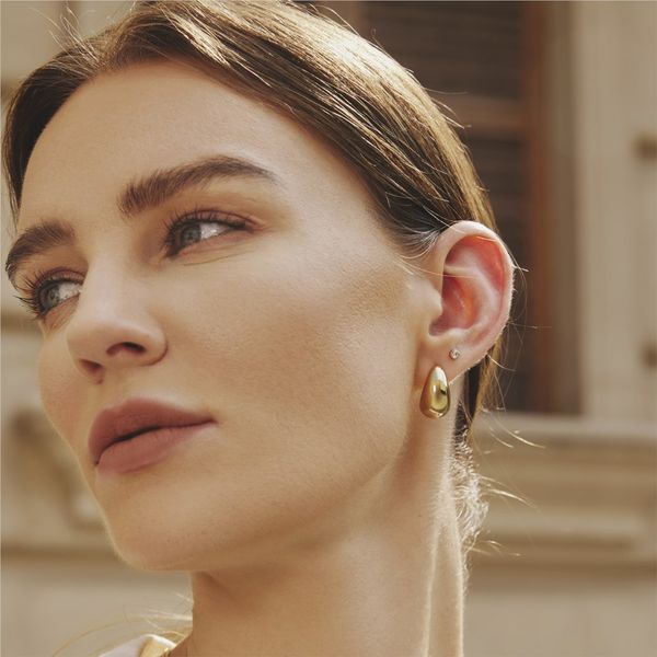 Ania Haie Gold Bold Dome Hoop Earrings Image 2 Peter & Co. Jewelers Avon Lake, OH