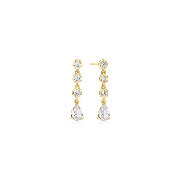Ania Haie Gold Molten Cascade Bezel-Set Teardrop Stud Earrings Peter & Co. Jewelers Avon Lake, OH