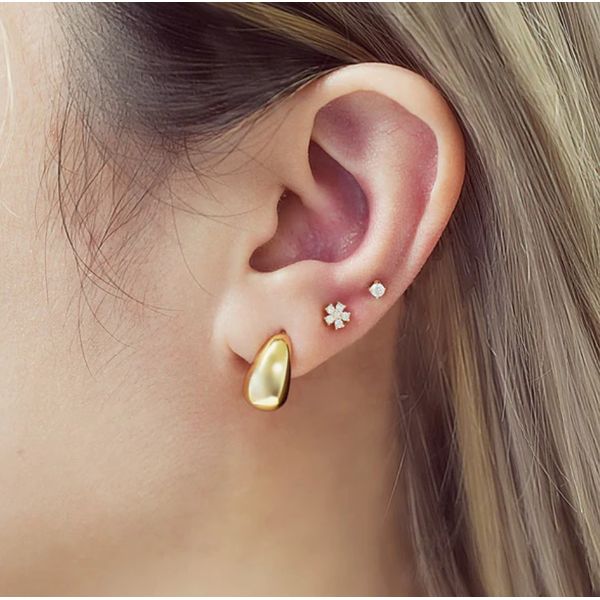 Ania Haie Gold Small Dome Hoop Earrings Image 2 Peter & Co. Jewelers Avon Lake, OH