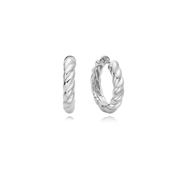 Ania Haie Silver Twisted Huggie Hoop Earrings Peter & Co. Jewelers Avon Lake, OH