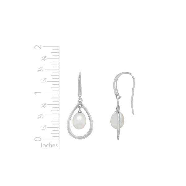 Sterling Silver Pearl Teardrop Dangle Earrings Image 2 Peter & Co. Jewelers Avon Lake, OH