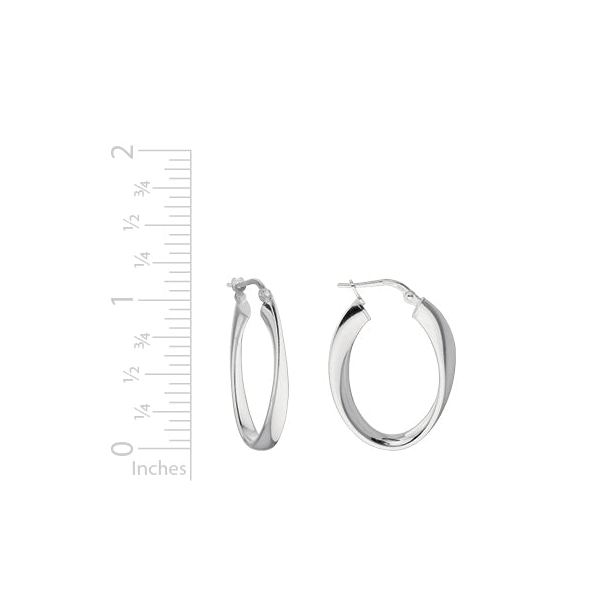 Silver Handmade Twist Hoop Earrings Image 2 Peter & Co. Jewelers Avon Lake, OH