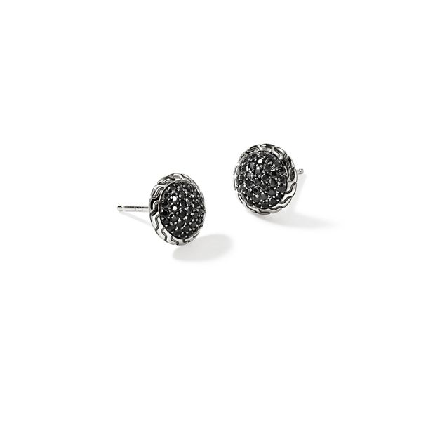 John Hardy Essential Pavé Stud Earrings, Black Sapphire, 10mm Image 3 Peter & Co. Jewelers Avon Lake, OH