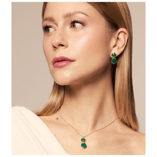 Jorge Revilla Green Onyx Geometric Earrings Image 2 Peter & Co. Jewelers Avon Lake, OH