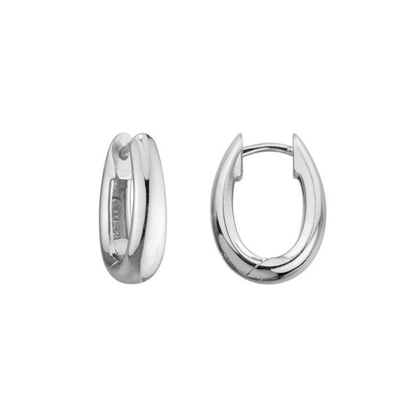 Silver Oval Hoop Earrings Peter & Co. Jewelers Avon Lake, OH