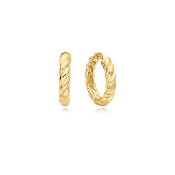 Ania Haie Gold Twisted Huggie Hoop Earrings Peter & Co. Jewelers Avon Lake, OH
