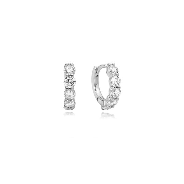 Ania Haie Silver Quintet Sparkle Huggie Hoop Earrings Peter & Co. Jewelers Avon Lake, OH