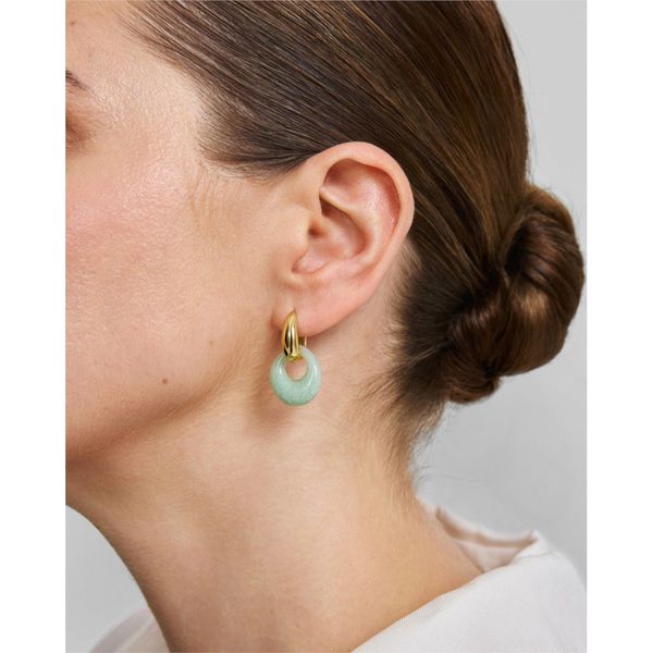 Ania Haie Gold Hollow Amazonite Organic Pebble Drop Earrings Image 3 Peter & Co. Jewelers Avon Lake, OH