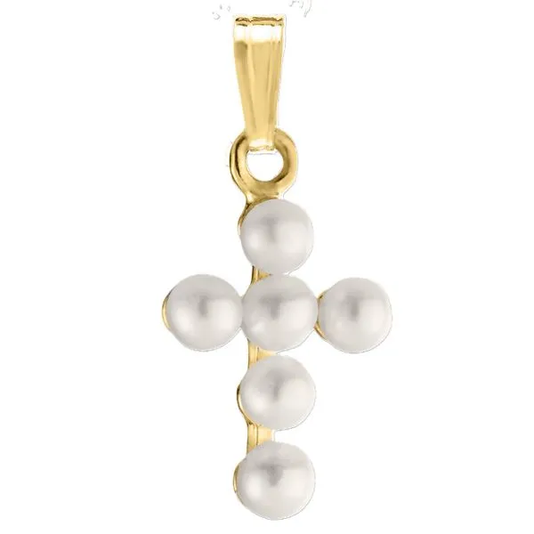 Childrens Pearl Cross Necklace Image 2 Peter & Co. Jewelers Avon Lake, OH