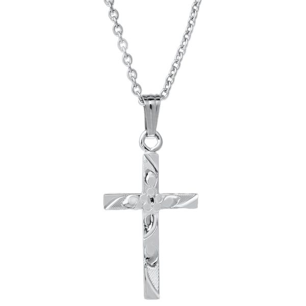 Floral Engraved Cross Necklace Peter & Co. Jewelers Avon Lake, OH