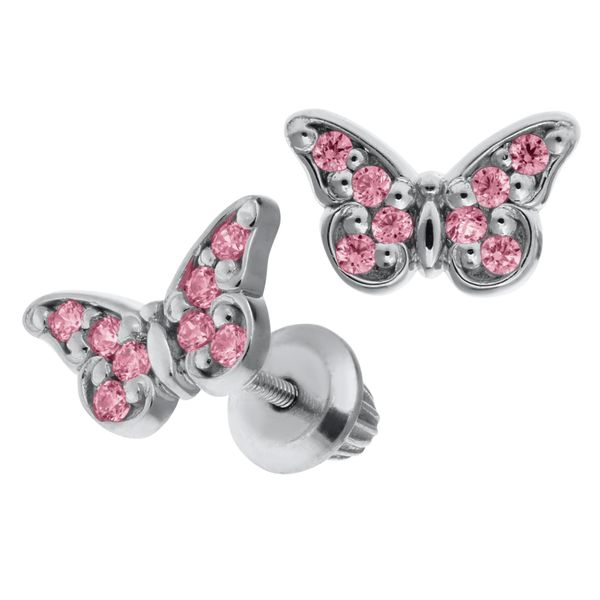 Children's Butterfly Stud Earrings Image 2 Peter & Co. Jewelers Avon Lake, OH
