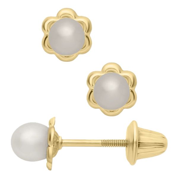 Children's Flower Inspired Cultured Pearl Earrings Peter & Co. Jewelers Avon Lake, OH
