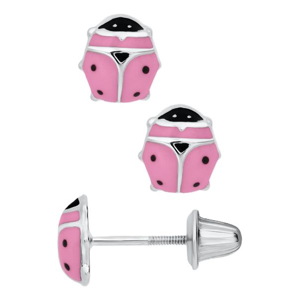 Children's Pink Ladybug Earrings Peter & Co. Jewelers Avon Lake, OH
