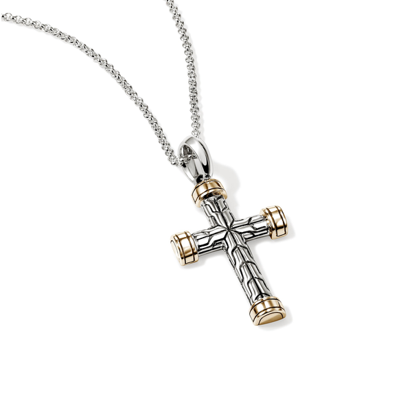 John Hardy Essential Two-Tone Cross Pendant Image 2 Peter & Co. Jewelers Avon Lake, OH
