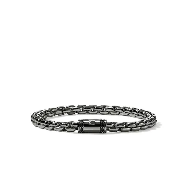 John Hardy Box Chain Bracelet, Dark Silver, 6mm Image 3 Peter & Co. Jewelers Avon Lake, OH