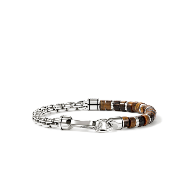 John Hardy Heishi Chain Bracelet, Tiger Eye Peter & Co. Jewelers Avon Lake, OH