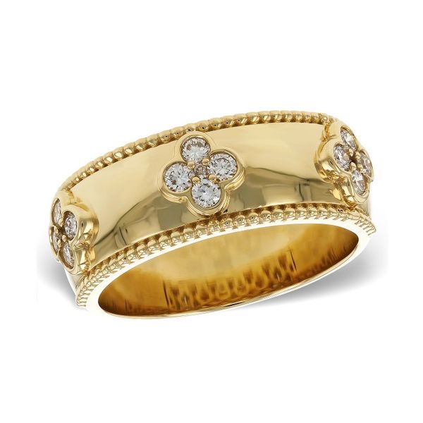 14KY Wide Diamond Band with Milgrain Pickens, Inc. Jewelers Atlanta, GA
