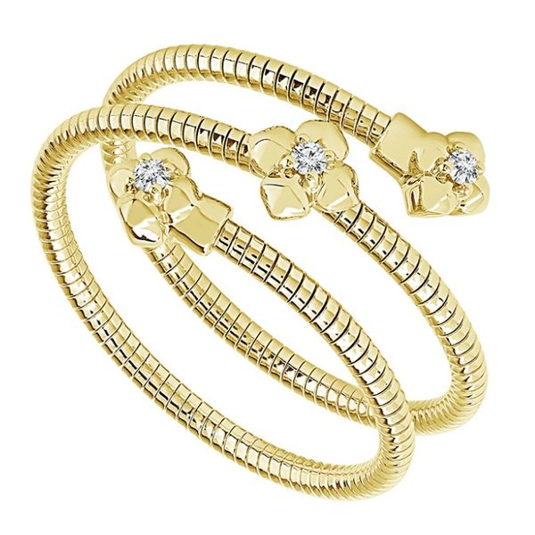 14KY Flexible Diamond Flower Ring Pickens, Inc. Jewelers Atlanta, GA