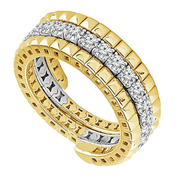 14K Two-Tone Flexible Diamond Eternity Band Pickens, Inc. Jewelers Atlanta, GA