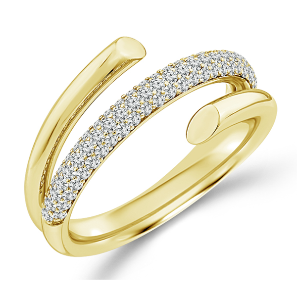 14KY Pave Diamond Bypass Band Pickens, Inc. Jewelers Atlanta, GA