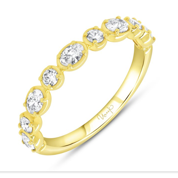 18KY Alternating Oval and Round Brilliant Diamond Band Pickens, Inc. Jewelers Atlanta, GA