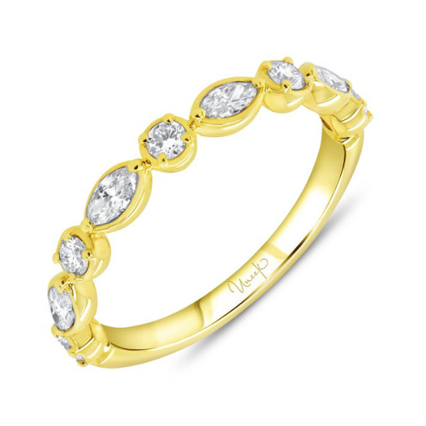 18KY Alternating Marquise and Round Brilliant Diamond Band Pickens, Inc. Jewelers Atlanta, GA