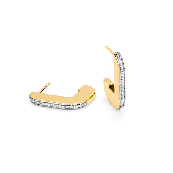 14KY Thin Gota Diamond Huggie Earrings Pickens, Inc. Jewelers Atlanta, GA
