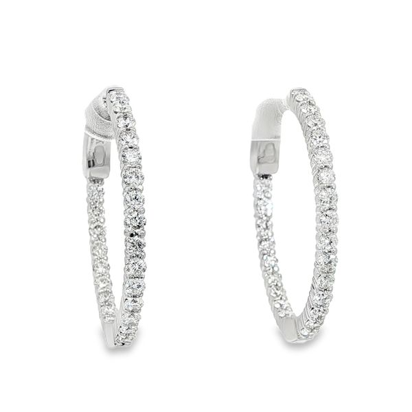 14KW Inside-Out Diamond Hoop Earrings 1.00 CT TW Pickens, Inc. Jewelers Atlanta, GA